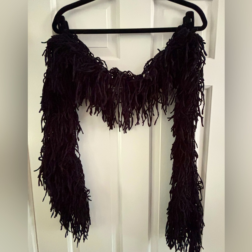Chico's Black Fringe Scarf